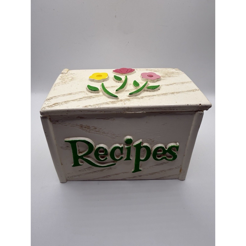 Vintage Recipe Card Box With Old Recipes 1970's